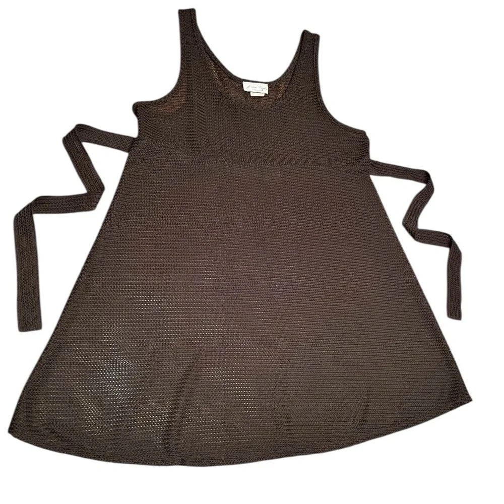 Jordan Taylor Black Tie Back Knit Swim Coverup Size XL